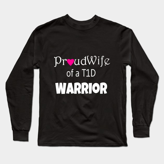 Proud Wife - White Text - Pink Heart Long Sleeve T-Shirt by CatGirl101